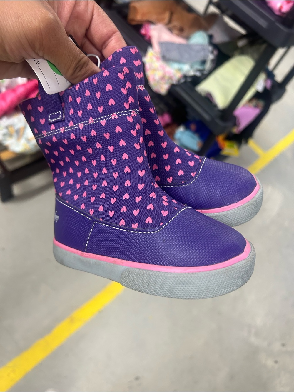 Girls Purple & Pink Heart Snow Boots - Kids